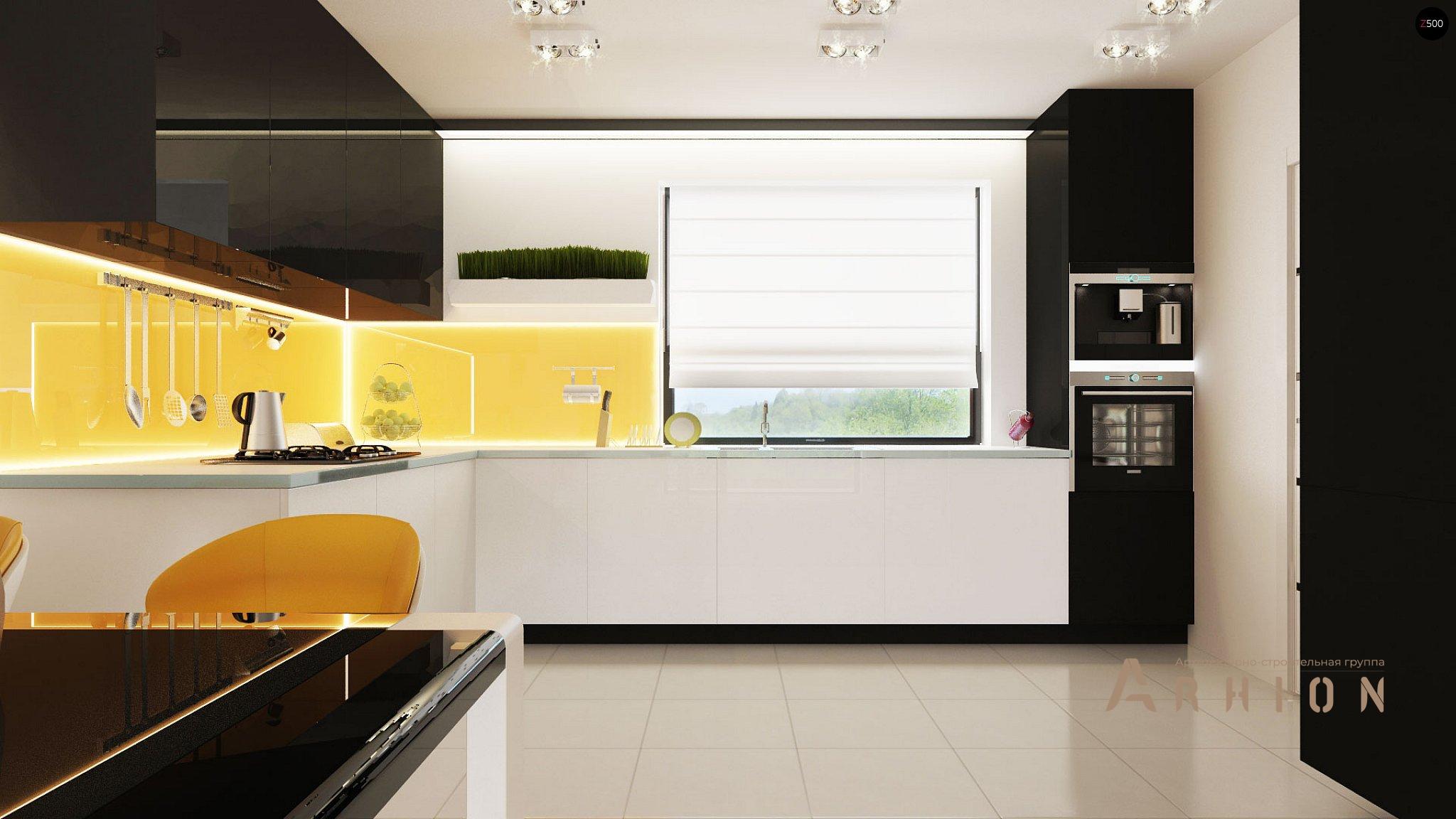 10. Проект одноэтажного дома в современном стиле с двускатной кровлей, Z98 L GP, площадью - 143 кв c терассой, гаражом